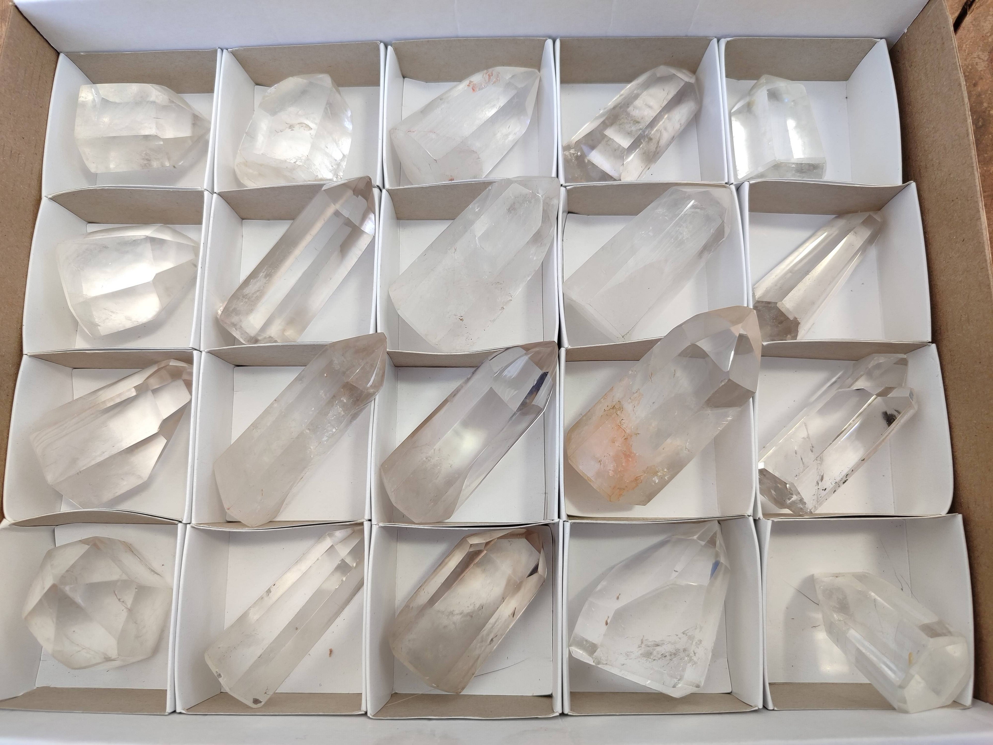 Polished Clear Quartz Crystals x 20 From Madagascar - Toprock Gemstones and Minerals 