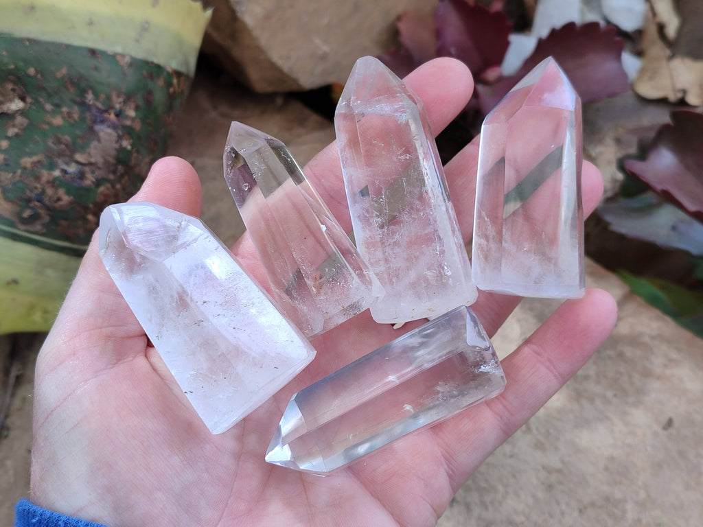 Polished Clear Quartz Crystals x 20 From Madagascar - Toprock Gemstones and Minerals 