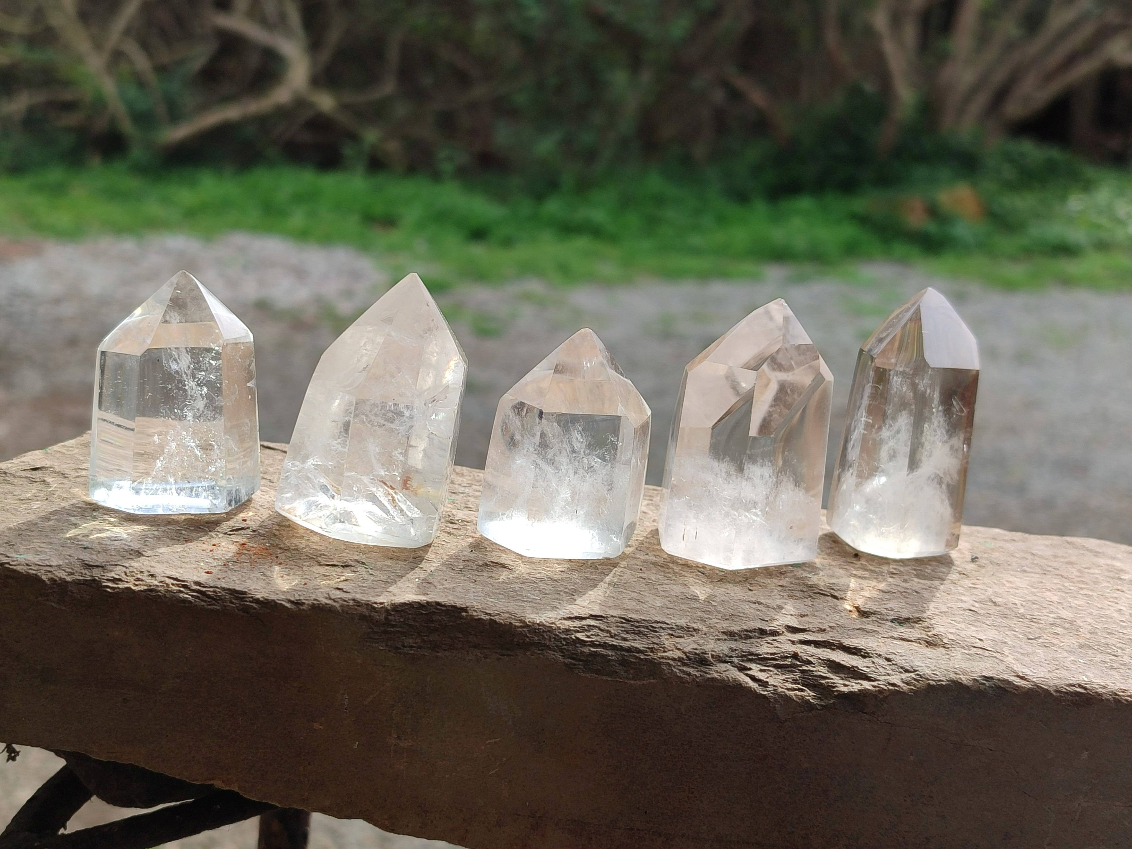 Polished Clear Quartz Crystals x 20 From Madagascar - Toprock Gemstones and Minerals 