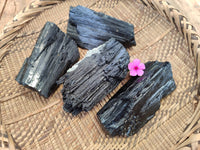 Natural Mixed Namibian Schorl Black Tourmaline Specimens x 4 From Khorigas and Erongo, Namibia