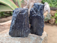 Natural Mixed Namibian Schorl Black Tourmaline Specimens x 4 From Khorigas and Erongo, Namibia