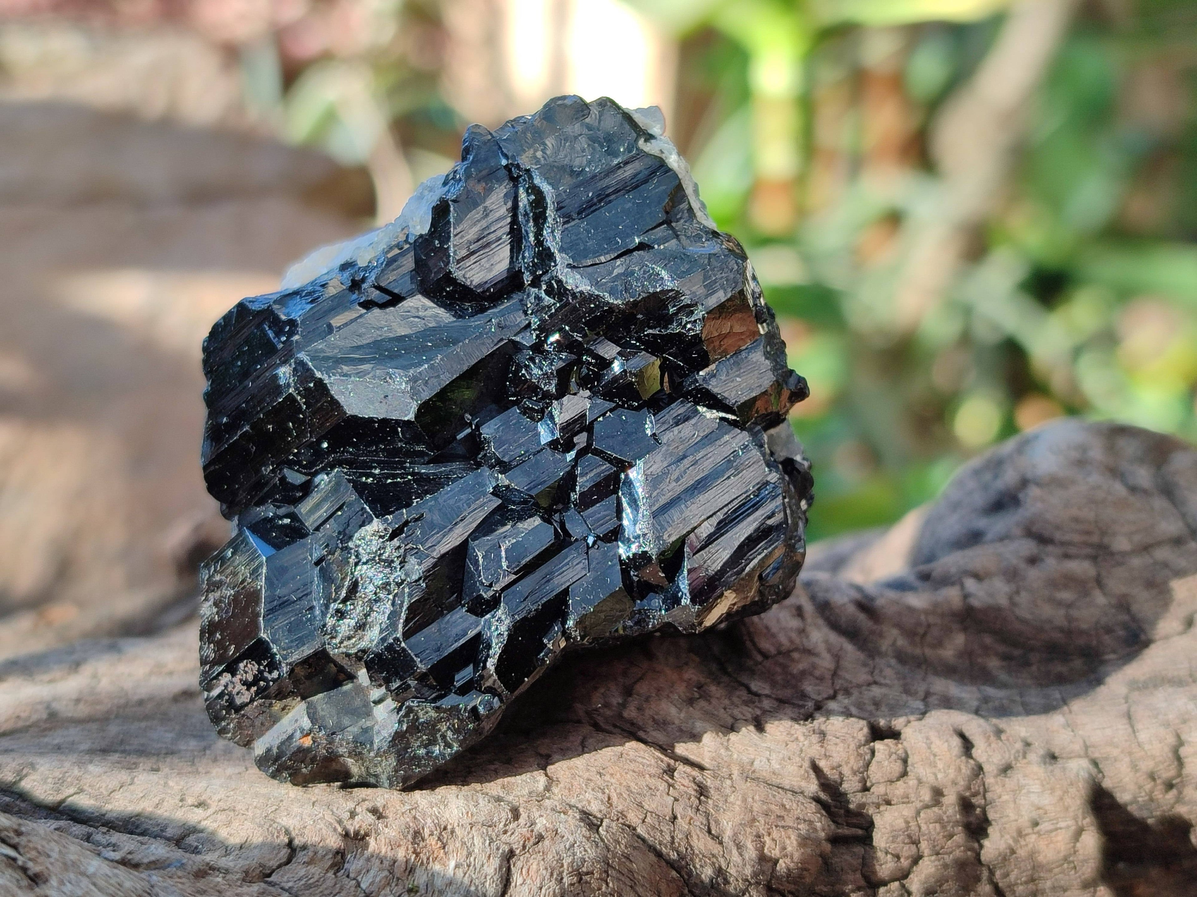 Natural Schorl Black Tourmaline, Smokey Quartz with some Hyalite Opal x 12 From Erongo, Namibia - Toprock Gemstones and Minerals 