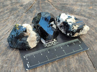 Natural Schorl Black Tourmaline, Smokey Quartz with some Hyalite Opal x 12 From Erongo, Namibia