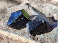 Natural Schorl Black Tourmaline, Smokey Quartz with some Hyalite Opal x 12 From Erongo, Namibia