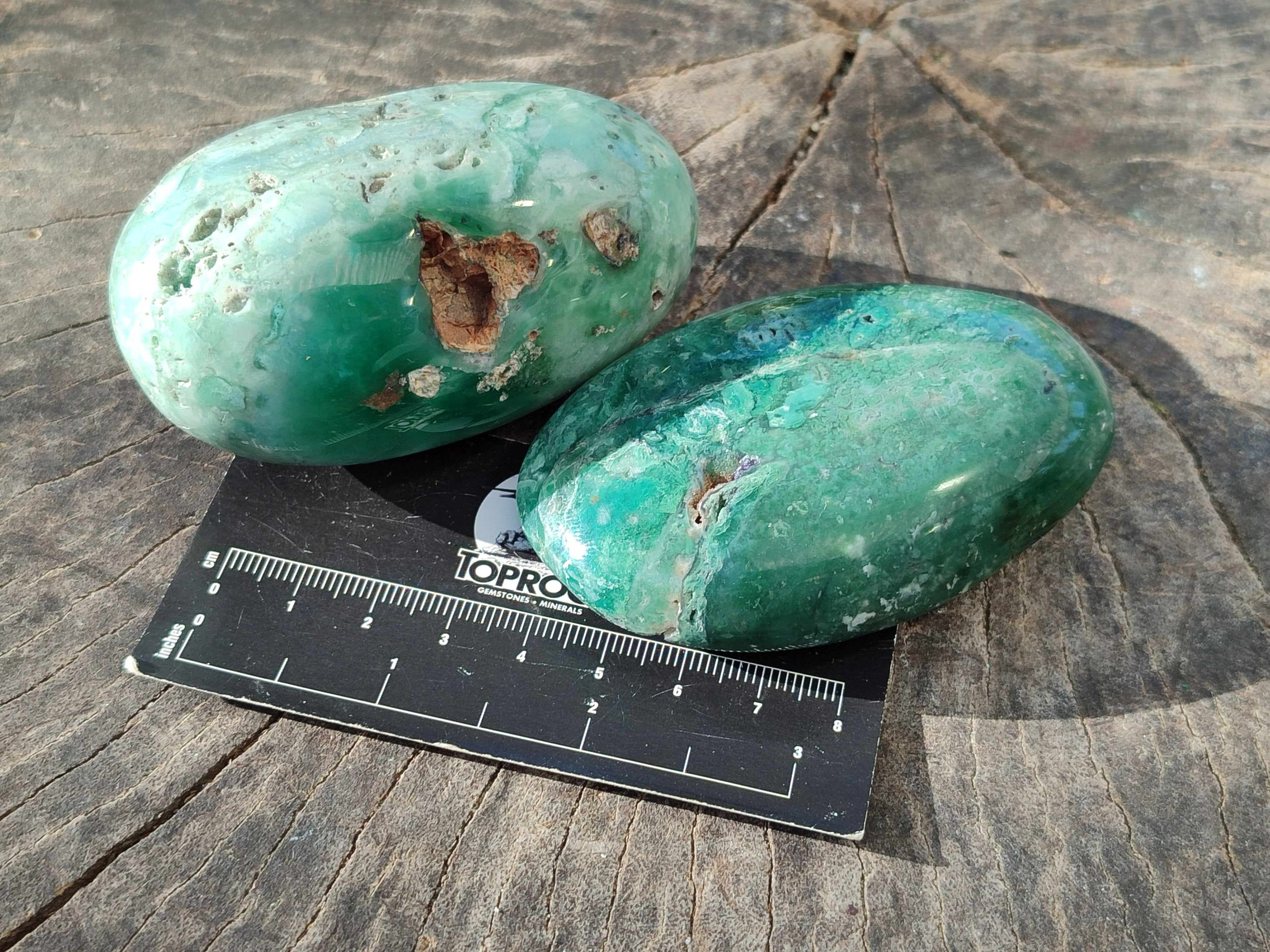 Polished Emerald Mtorolite Palm Stones x 6 From Mutorashanga, Zimbabwe - Toprock Gemstones and Minerals 