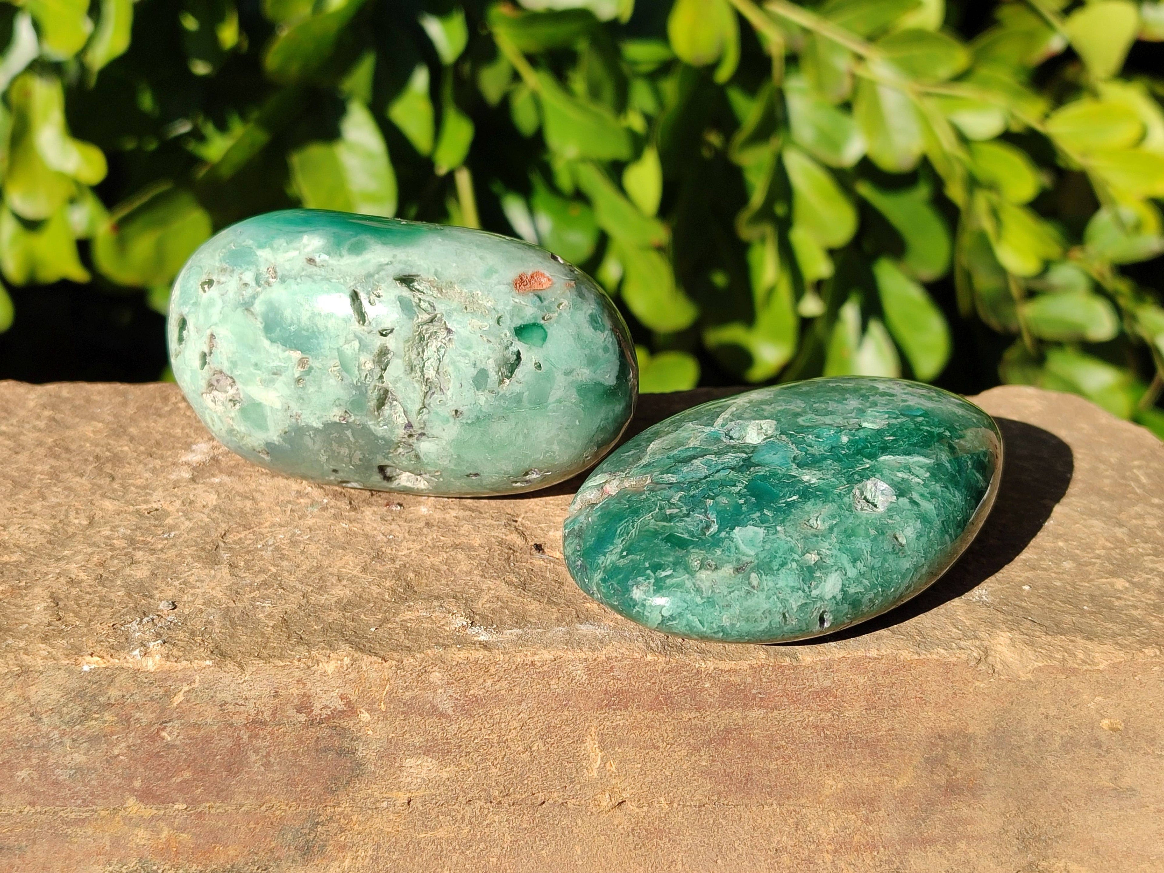 Polished Emerald Mtorolite Palm Stones x 6 From Mutorashanga, Zimbabwe - Toprock Gemstones and Minerals 