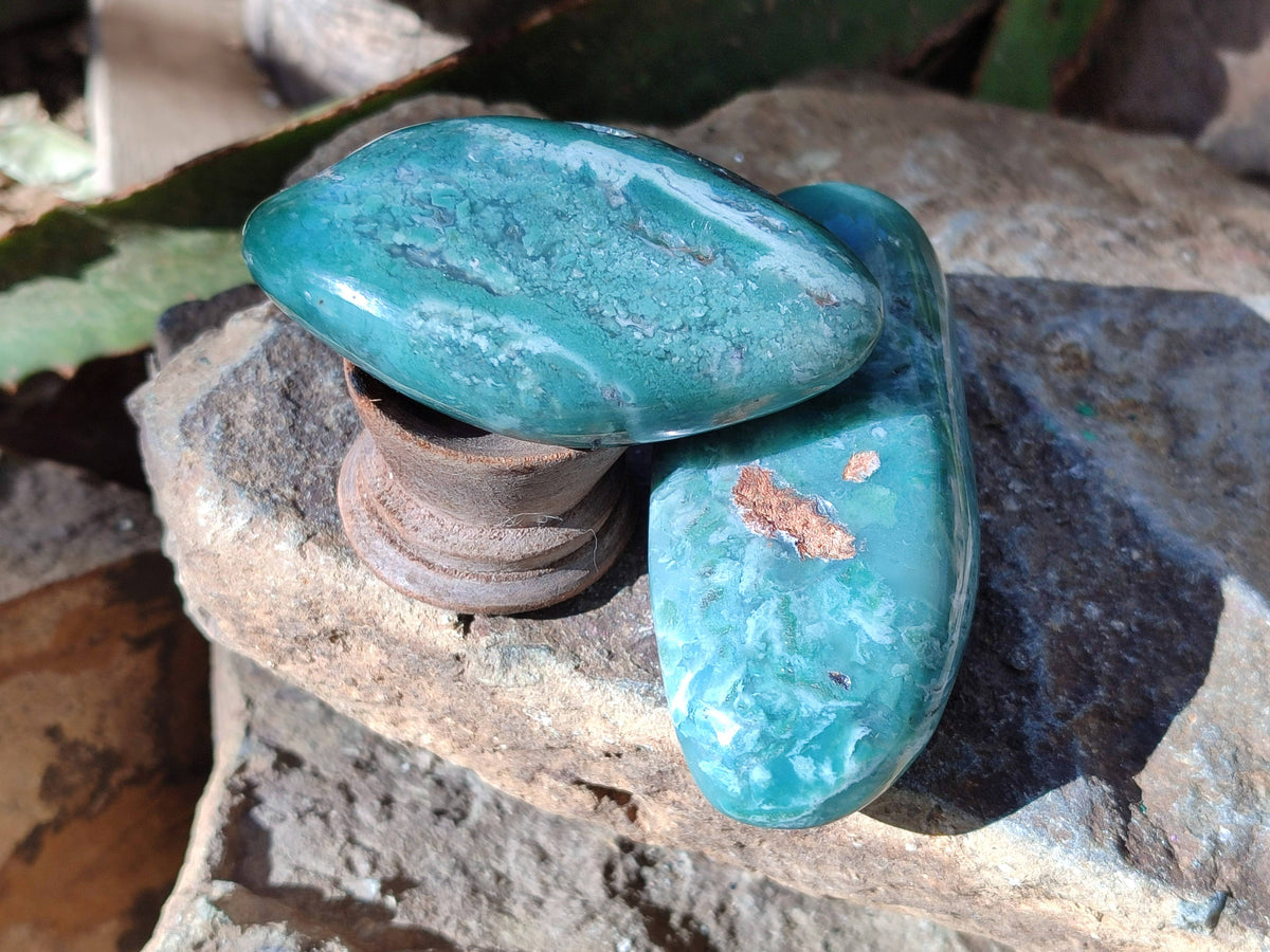 Polished Emerald Mtorolite Palm Stones x 6 From Mutorashanga, Zimbabwe - Toprock Gemstones and Minerals 