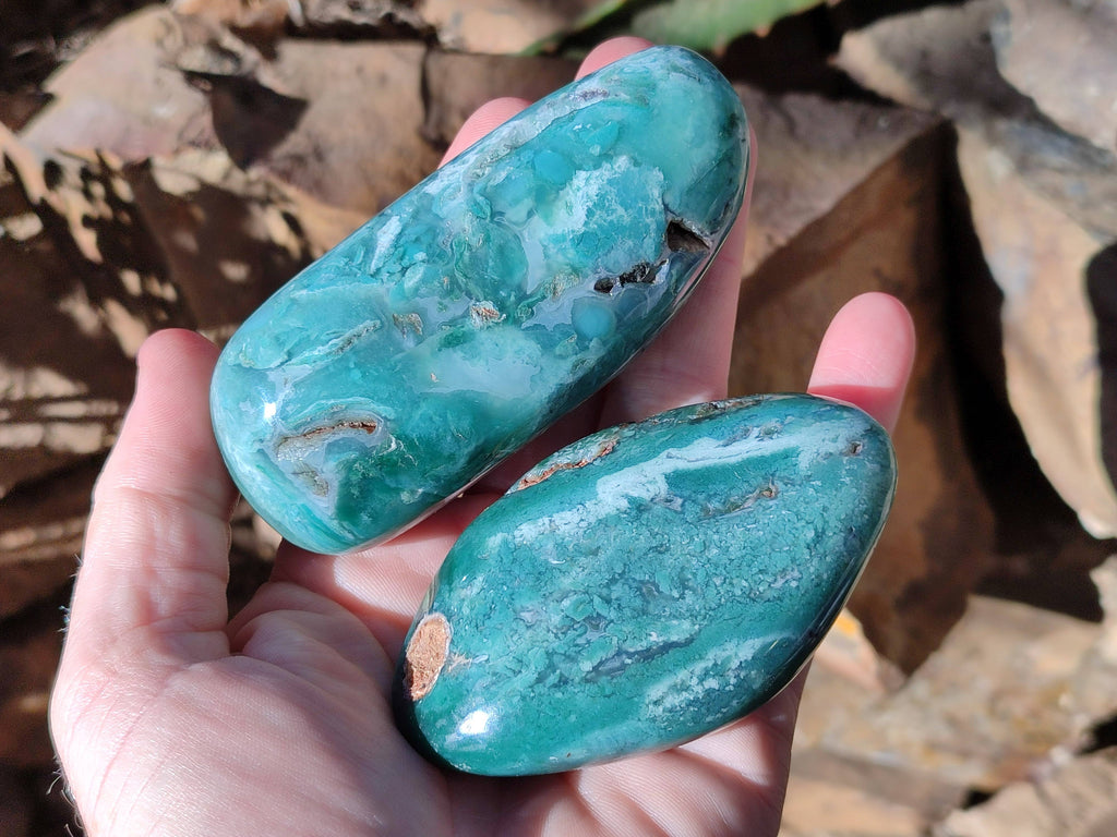 Polished Emerald Mtorolite Palm Stones x 6 From Mutorashanga, Zimbabwe - Toprock Gemstones and Minerals 