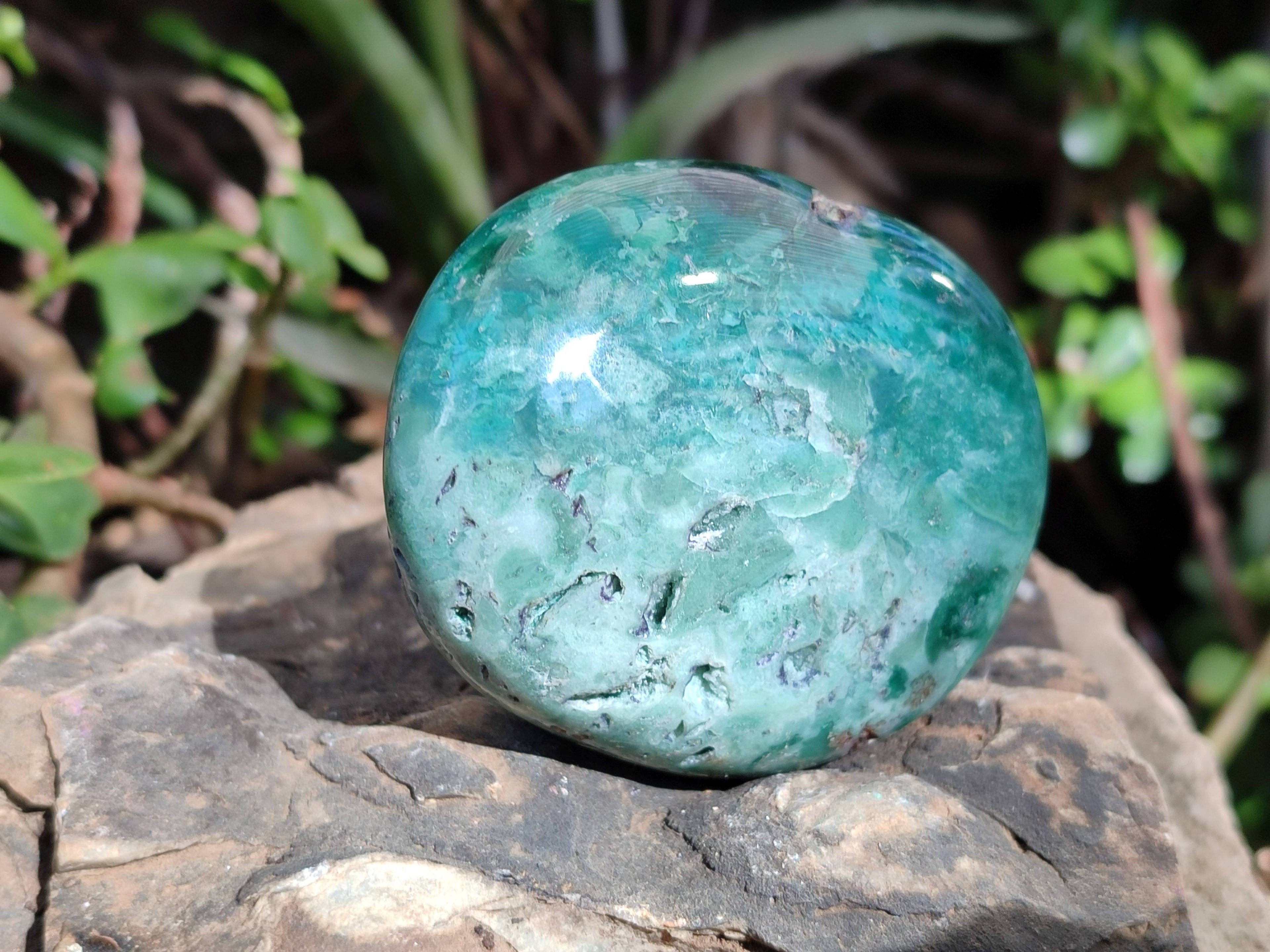 Polished Emerald Mtorolite Palm Stones x 6 From Mutorashanga, Zimbabwe - Toprock Gemstones and Minerals 