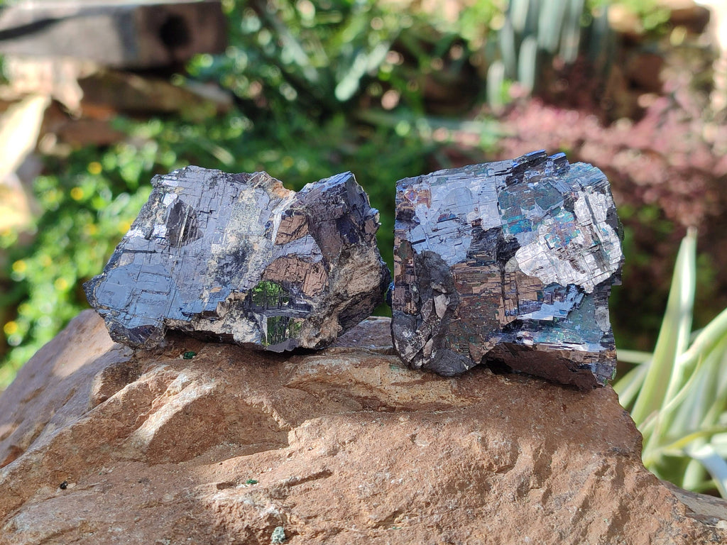 Natural Silver Lead Galena Specimens x 6 From Namibia - Toprock Gemstones and Minerals 
