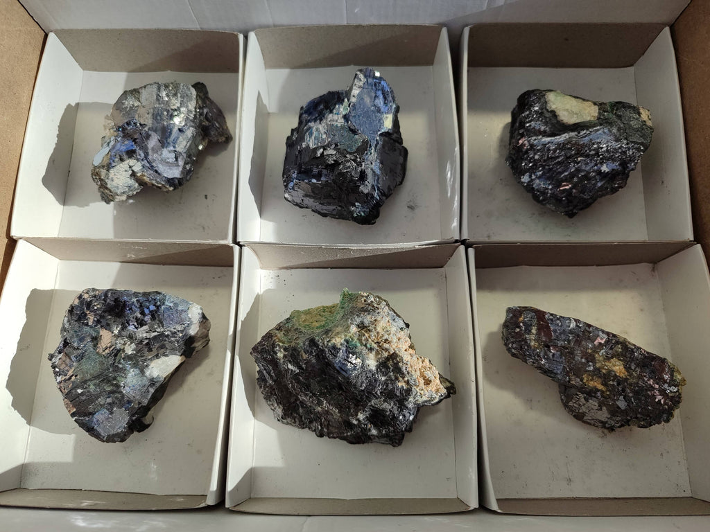 Natural Silver Lead Galena Specimens x 6 From Namibia - Toprock Gemstones and Minerals 