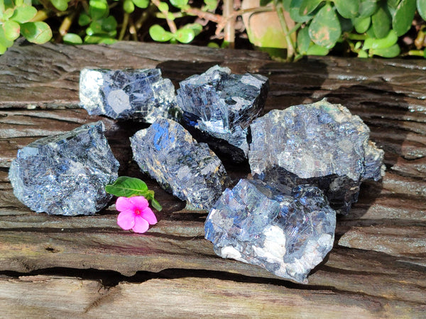 Natural Silver Lead Galena Specimens x 6 From Namibia