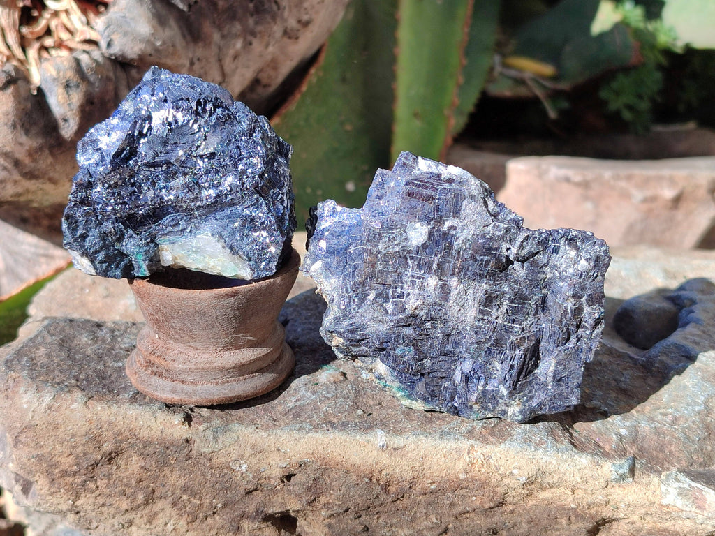 Natural Silver Lead Galena Specimens x 6 From Namibia - Toprock Gemstones and Minerals 