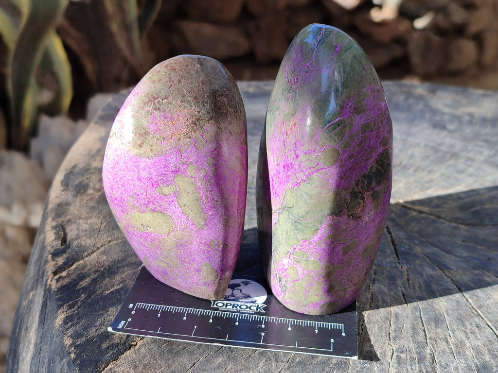 Polished Stichtite Standing Free Forms x 3 From Barberton, South Africa - Toprock Gemstones and Minerals 