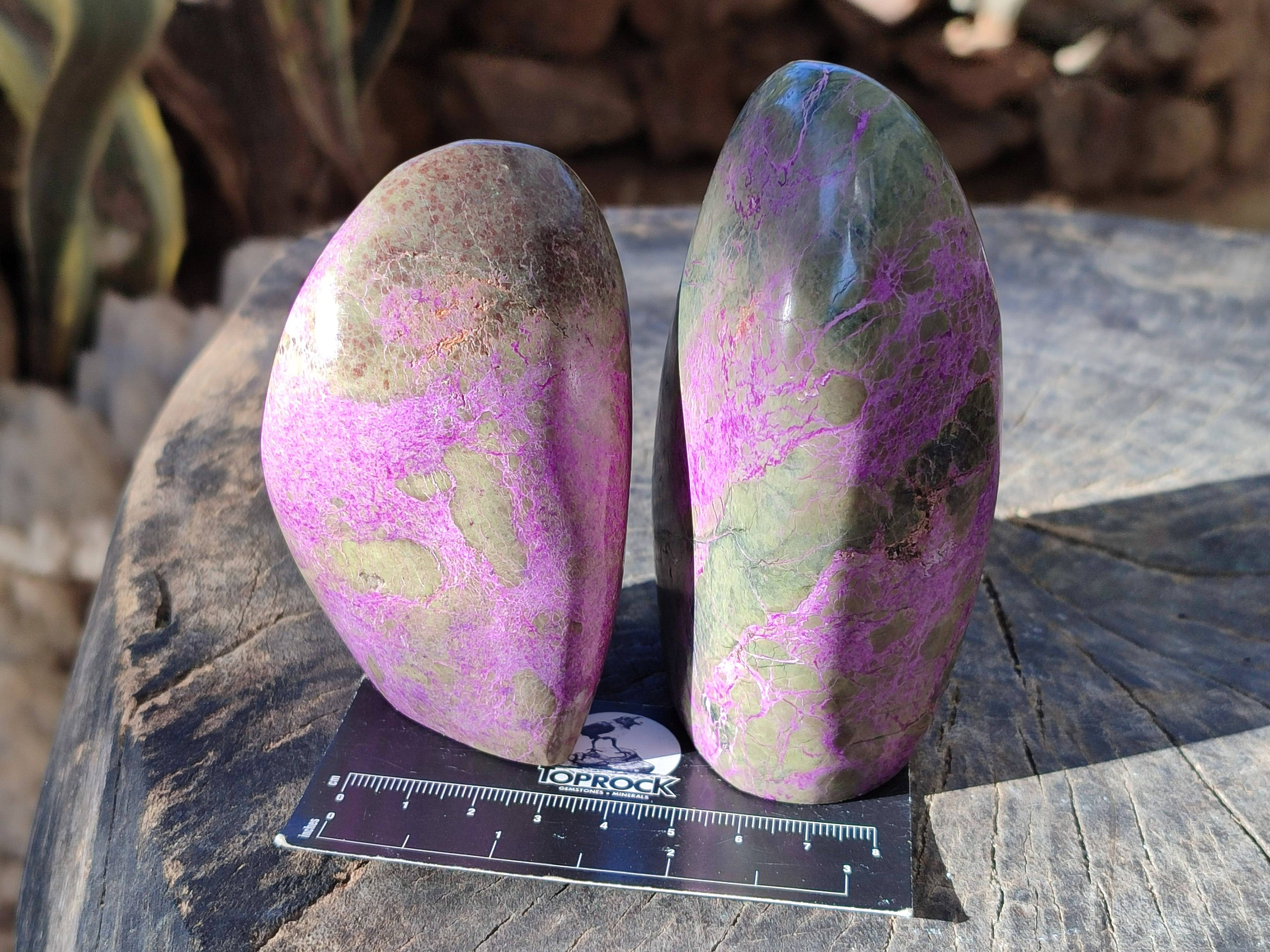 Polished Stichtite Standing Free Forms x 3 From Barberton, South Africa - Toprock Gemstones and Minerals 