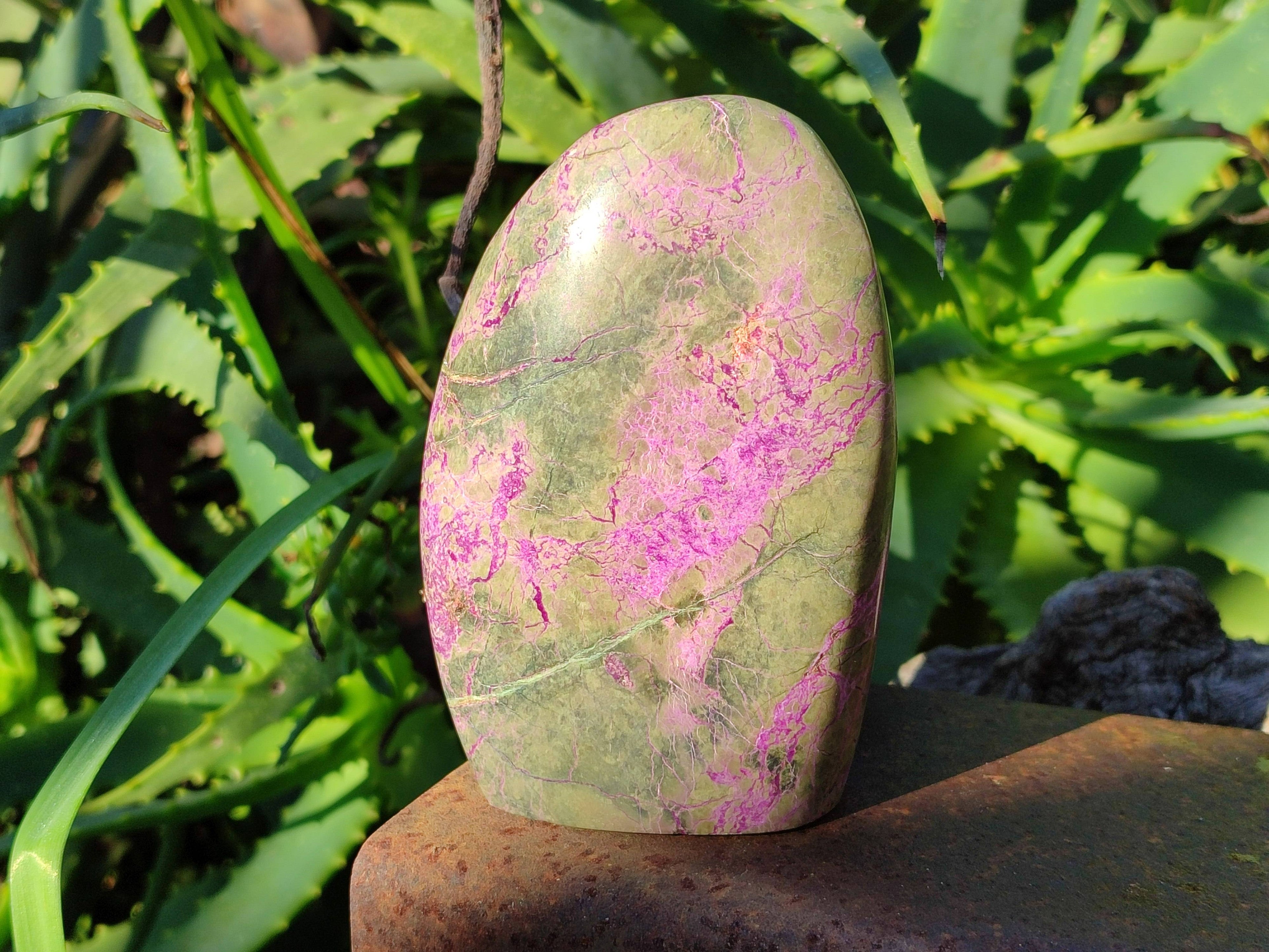 Polished Stichtite Standing Free Forms x 3 From Barberton, South Africa - Toprock Gemstones and Minerals 