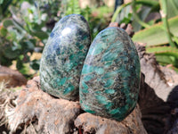 Polished Emerald Mica In Matrix 'Mutokolite' Standing Free Forms x 3 From Mutoko, Zimbabwe - Toprock Gemstones and Minerals 