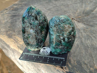 Polished Emerald Mica In Matrix 'Mutokolite' Standing Free Forms x 3 From Mutoko, Zimbabwe - Toprock Gemstones and Minerals 