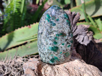 Polished Emerald Mica In Matrix 'Mutokolite' Standing Free Forms x 3 From Mutoko, Zimbabwe - Toprock Gemstones and Minerals 