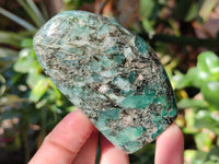 Polished Emerald Mica In Matrix 'Mutokolite' Standing Free Forms x 3 From Mutoko, Zimbabwe - Toprock Gemstones and Minerals 