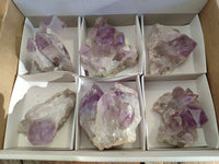 Natural Jacaranda Amethyst Quartz Clusters x 6 From Mumbwa, Zambia