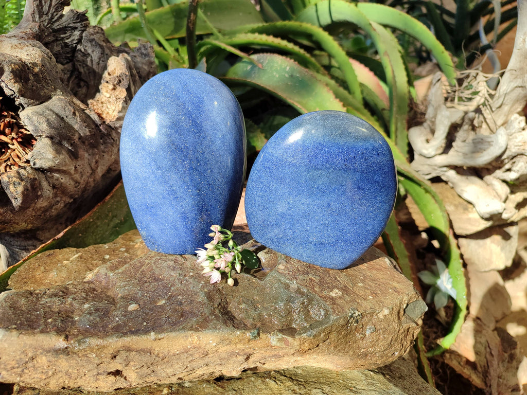 Polished Lazulite Standing Free Forms x 2 From Madagascar - Toprock Gemstones and Minerals 