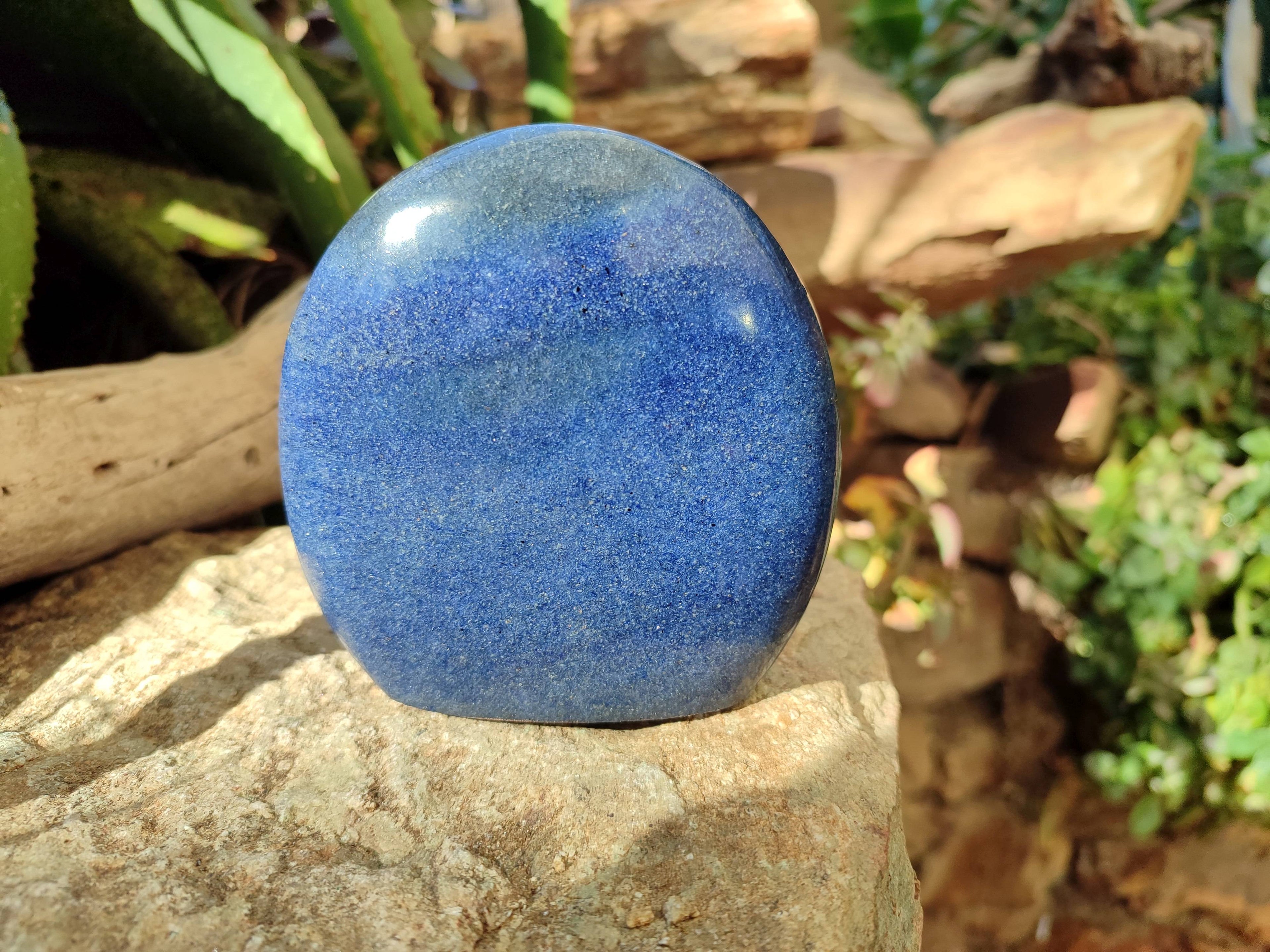 Polished Lazulite Standing Free Forms x 2 From Madagascar - Toprock Gemstones and Minerals 