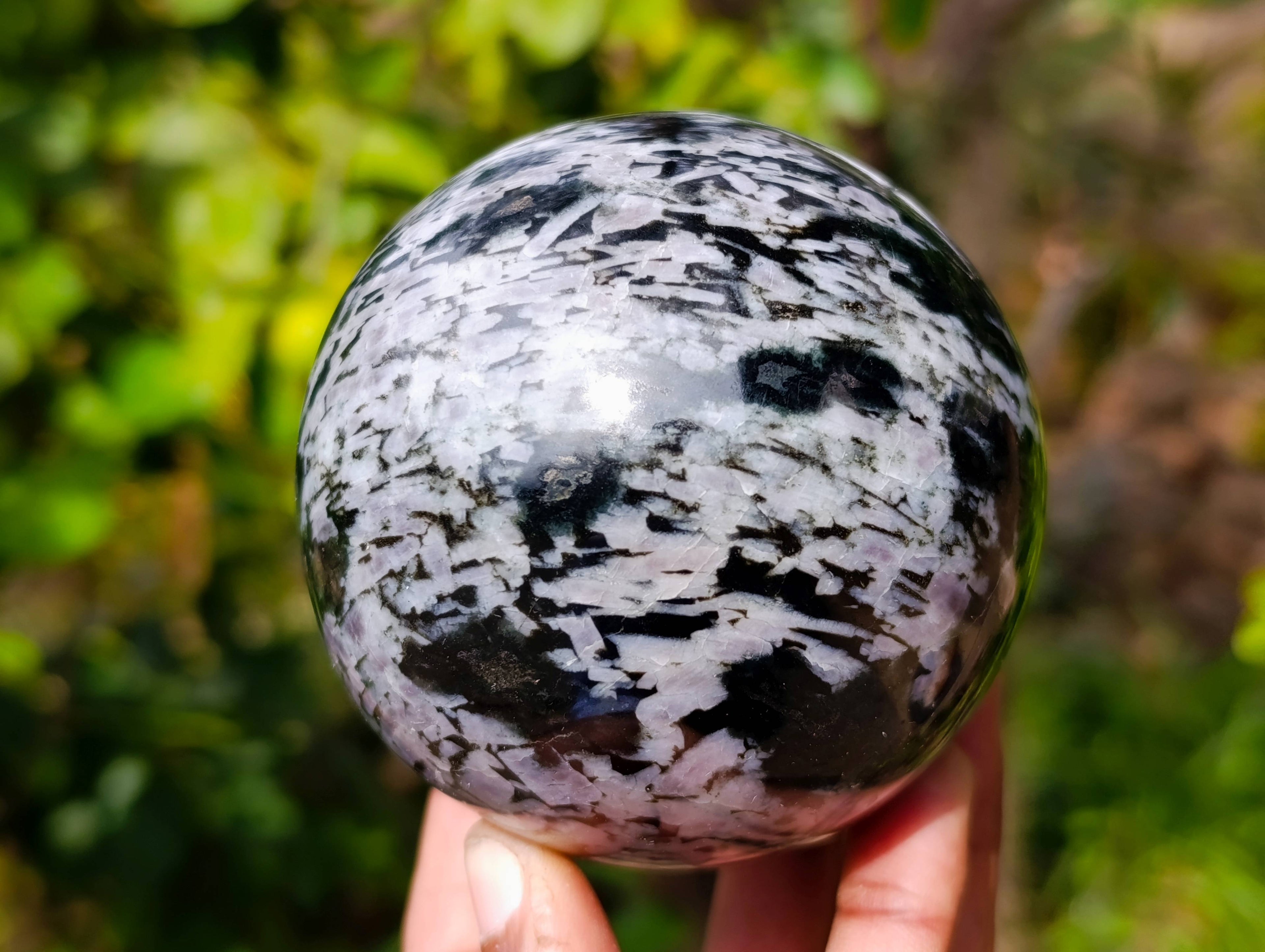 Polished Gabbro Merlinite Spheres x 3 From Ambatofinandrahana, Madagascar - Toprock Gemstones and Minerals 