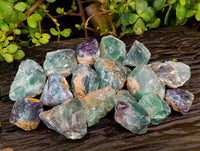Natural Watermelon Fluorite Cobbed Specimens x 16 From Uis, Namibia