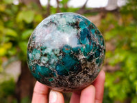 Polished Emerald Mica In Matrix 'Mutokolite' Spheres x 2 From Mutoko, Zimbabwe