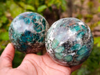Polished Emerald Mica In Matrix 'Mutokolite' Spheres x 2 From Mutoko, Zimbabwe - Toprock Gemstones and Minerals 