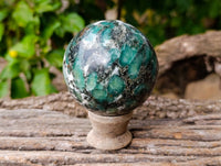 Polished Emerald Mica In Matrix 'Mutokolite' Spheres x 2 From Mutoko, Zimbabwe