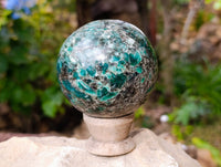 Polished Emerald Mica In Matrix 'Mutokolite' Spheres x 2 From Mutoko, Zimbabwe