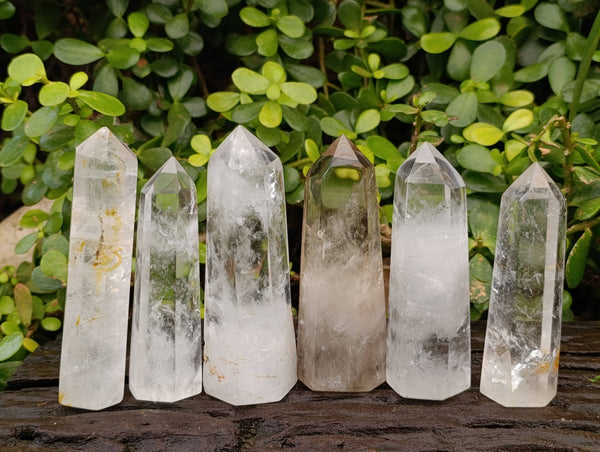 Polished Mixed Quartz Crystals x 6 From Madagascar - Toprock Gemstones and Minerals 