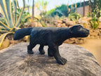 Hand Made Black Serpentine Honey Badger Carving x 1 From Zimbabwe - Toprock Gemstones and Minerals 