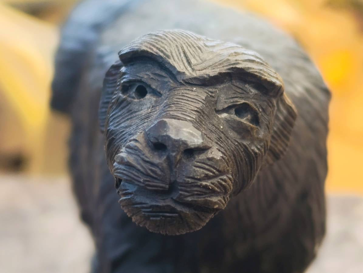 Hand Made Black Serpentine Honey Badger Carving x 1 From Zimbabwe - Toprock Gemstones and Minerals 