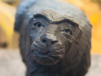 Hand Made Black Serpentine Honey Badger Carving x 1 From Zimbabwe