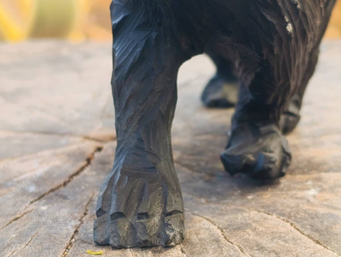 Hand Made Black Serpentine Honey Badger Carving x 1 From Zimbabwe - Toprock Gemstones and Minerals 