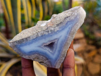 Polished Blue Lace Agate Geodes x 12 From Nsanje, Malawi