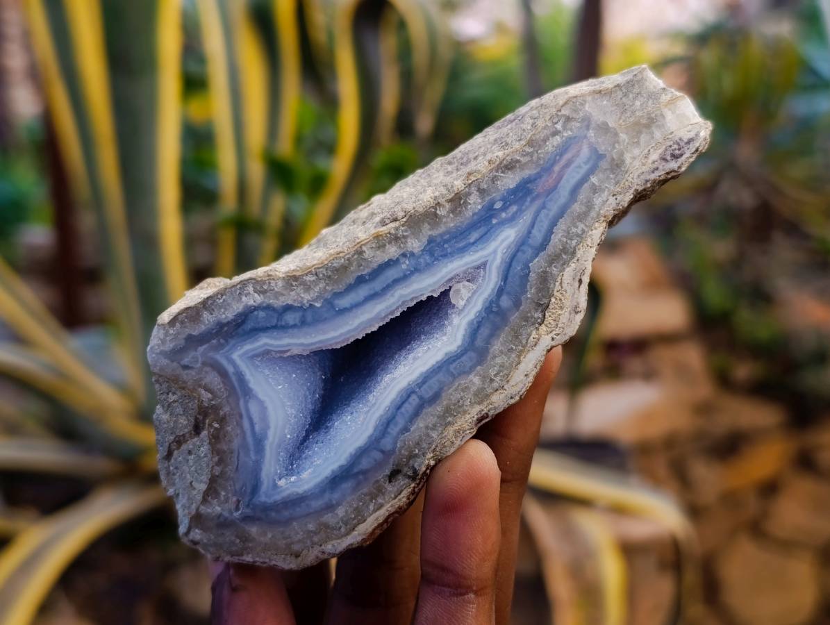 Polished Blue Lace Agate Geodes x 12 From Nsanje, Malawi - Toprock Gemstones and Minerals 