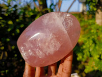 Polished Lavender Rose Quartz Standing Free Forms x 2 From Madagascar