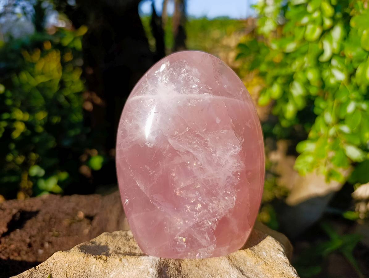 Polished Lavender Rose Quartz Standing Free Forms x 2 From Madagascar - Toprock Gemstones and Minerals 