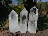 Polished Clear Quartz Crystals x 6 From Madagascar
