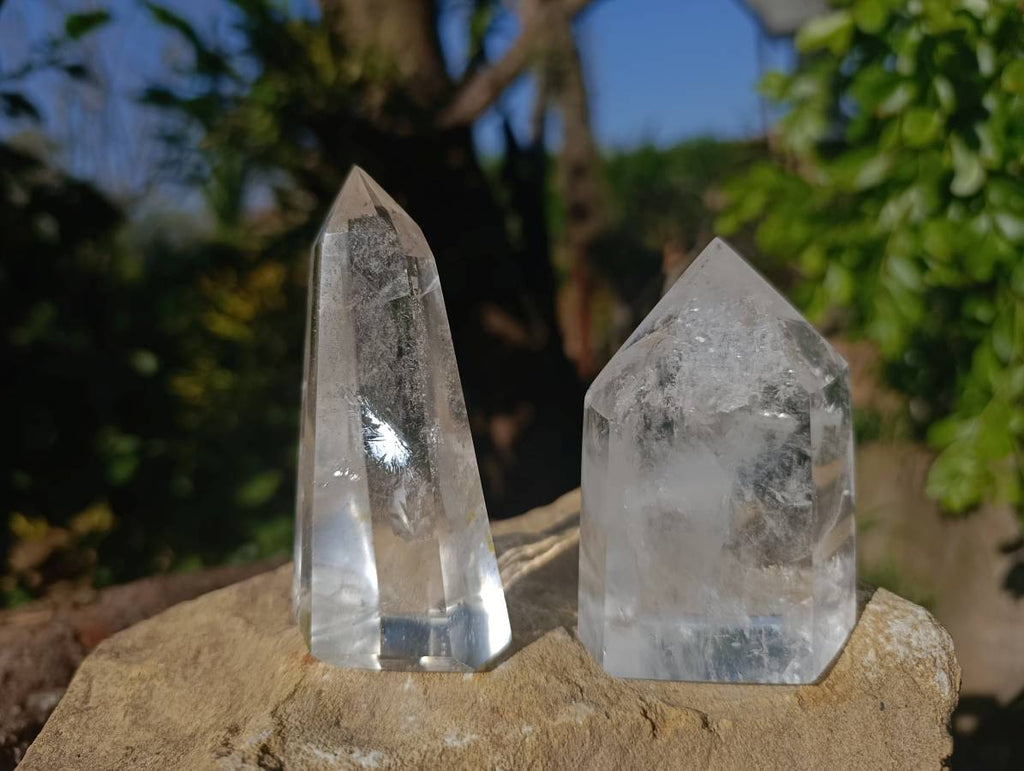 Polished Clear Quartz Crystals x 6 From Madagascar - Toprock Gemstones and Minerals 