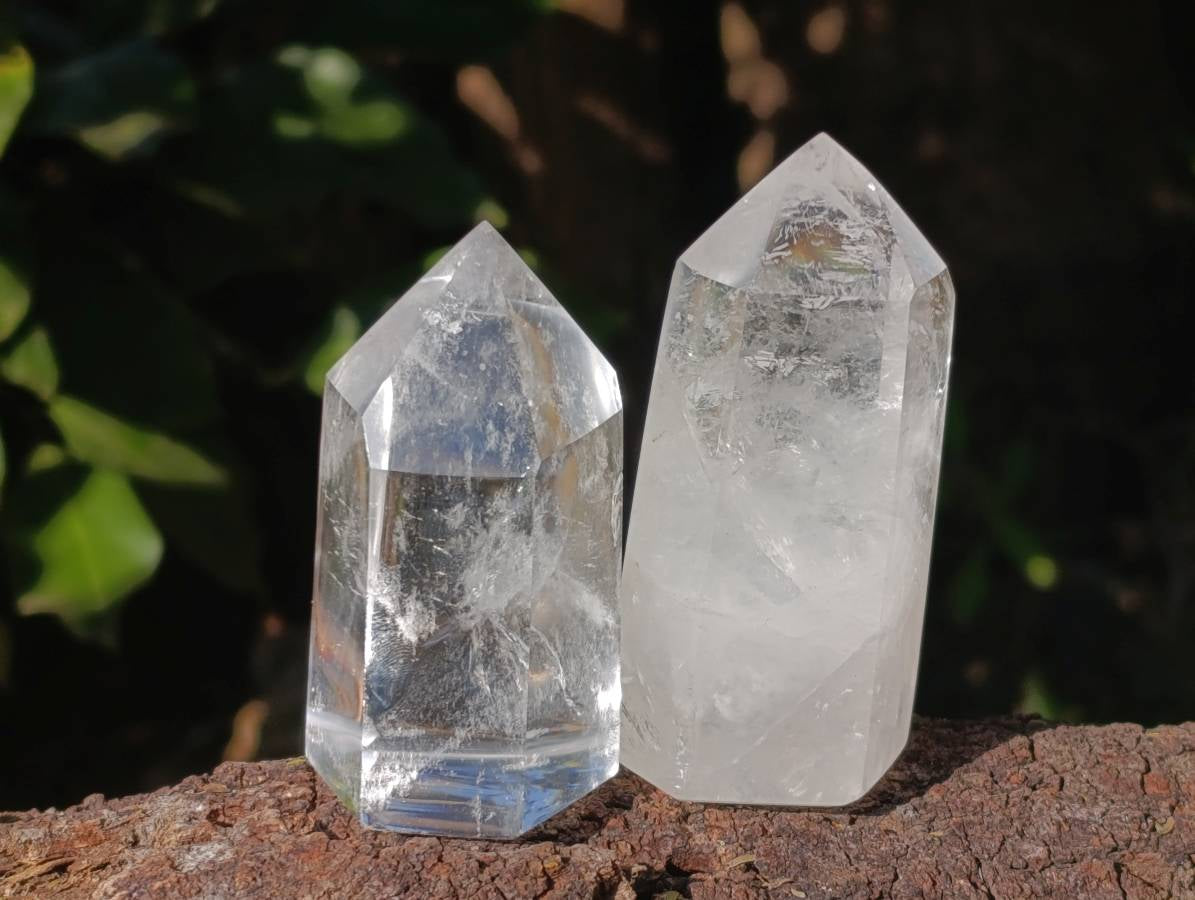 Polished Clear Quartz Crystals x 6 From Madagascar - Toprock Gemstones and Minerals 