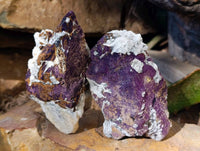 Natural Metallic Purpurite Specimens x 6 From Erongo, Namibia