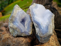 Natural Blue Lace Agate Geode Specimens x 24 From Nsanje, Malawi