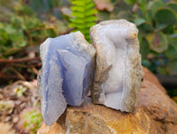 Natural Blue Lace Agate Geode Specimens x 24 From Nsanje, Malawi