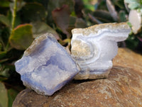Natural Blue Lace Agate Geode Specimens x 24 From Nsanje, Malawi