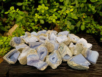 Natural Blue Lace Agate Geode Specimens x 24 From Nsanje, Malawi